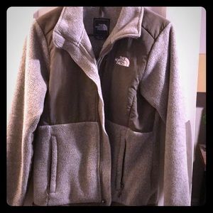 North Face grey zip-up sweater